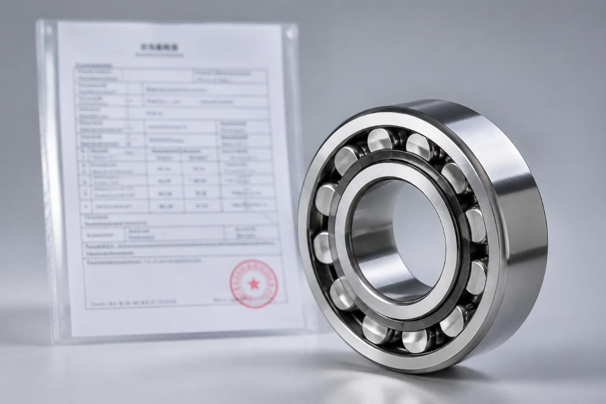 Example of authentic batch-specific bearing certification from China supplier Batch-specific certification document showing heat number, inspection results, and traceability code