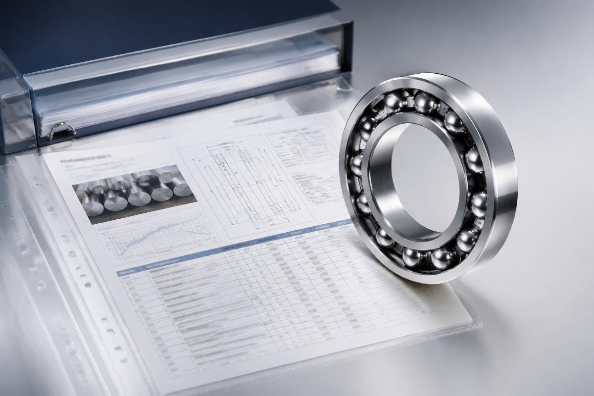 Example of comprehensive traceability documentation including material certification, heat treatment records, and dimensional inspection reports