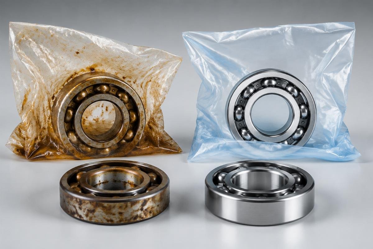 Professional VCI packaging systems reduce rust failure rates by 300% compared to conventional oil coating methods in marine transit Bearing Anti-Rust Packaging Comparison: Traditional Oil Coating vs. Professional VCI System