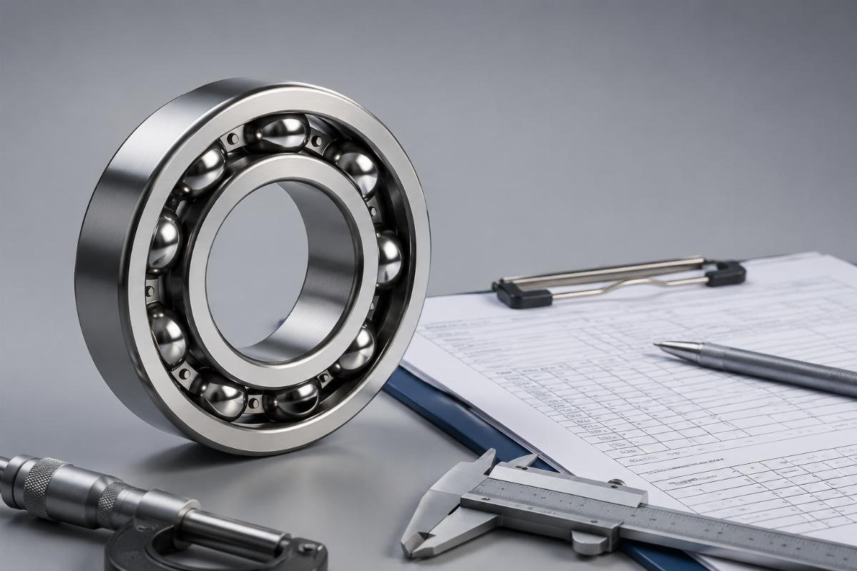Sample bearing traceability document showing material certification and manufacturing records Bearing Traceability Documentation Example