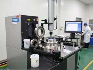 SKF bearing testing process showing contamination resistance validation
