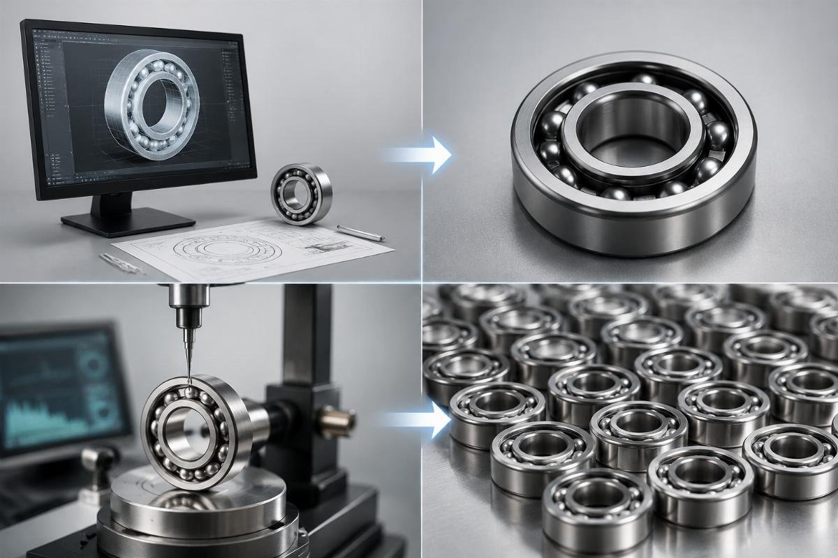 Stages in OEM/ODM bearing customization: design, prototyping, testing, and production Bearing Customization Process
